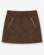 Cocoa Heritage Suede-Touch Mini Skirt