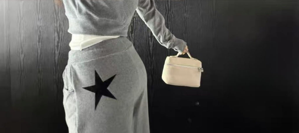 Starlight Velour Wide-Leg Pants in Heather Grey