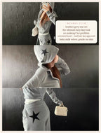 Starlight Velour Set in Heather Grey